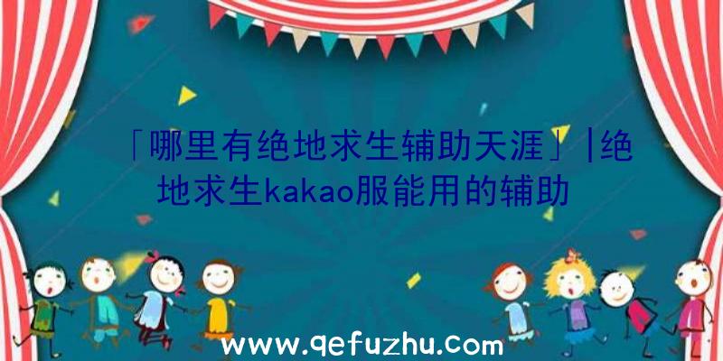 「哪里有绝地求生辅助天涯」|绝地求生kakao服能用的辅助